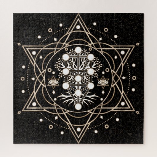 Kabbalah The Tree of Life Sacred Geometry Ornament Legpuzzel (Verticaal)