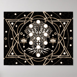 Kabbalah The Tree of Life Sacred Geometry Ornament Poster