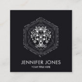 Kabbalah The Tree of Life Sacred Geometry Ornament Vierkante Visitekaartje (Voorkant)