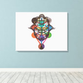 Kabbalistische levensboom canvas afdruk (Insitu (Houten vloer))