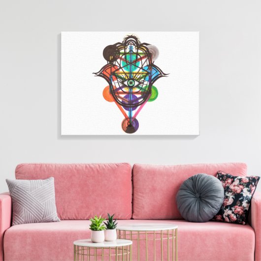 Kabbalistische levensboom canvas afdruk (Insitu (Woonkamer))