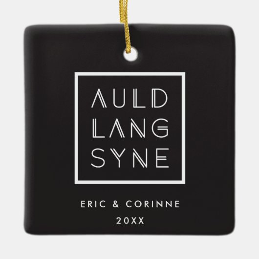 Kabel Auld Lang Syne Holiday Ornament - Wit (Voorkant)