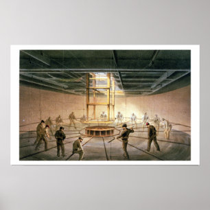 Kabel die uit één van de tanks aan boord van de poster