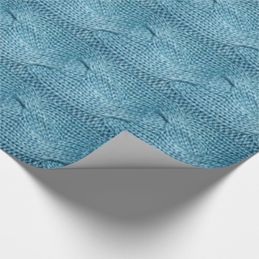 Kabel Knit, blauw Cadeaupapier (Hoek)