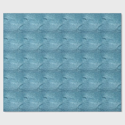 Kabel Knit, blauw Cadeaupapier (Vlak)