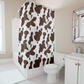 Kabelafdrukken Koeienhuid Faux Western leder Douchegordijn (In situ)