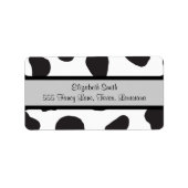 Kabelafdrukken, koeienpatronen, koeienspots, zwart etiket (Voorkant)