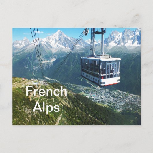 Kabelauto boven Chamonix Briefkaart (Voorkant)