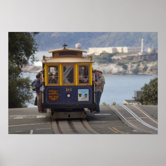 Kabelauto loopt naar Hyde Street in San Poster (Voorkant)