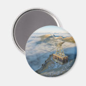 Kabelauto op de Mount Seceda in de Dolomites Magneet (Voorkant / Achterkant)