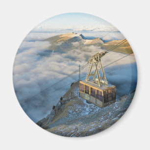 Kabelauto op de Mount Seceda in de Dolomites Magneet