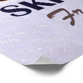 Kabelauto over Courcheval, man op ski, vintage Poster (Hoek)