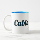 Kabelauto! witte mok (Links)