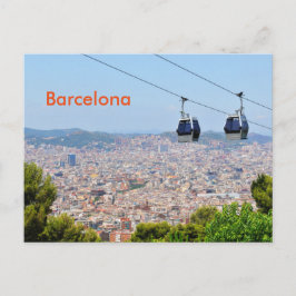Kabelauto's in Barcelona Briefkaart