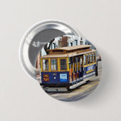 Kabelauto's in San Francisco Ronde Button 5,7 Cm (Voorkant /achterkant)