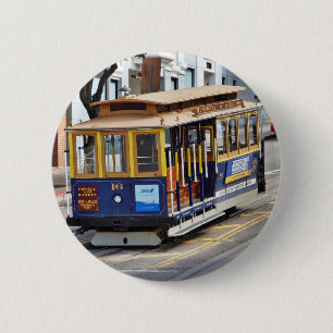 Kabelauto's in San Francisco Ronde Button 5,7 Cm