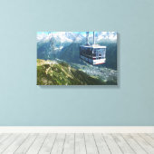 Kabelbaan boven Chamonix, Frankrijk Canvas Afdruk (Insitu (Houten vloer))