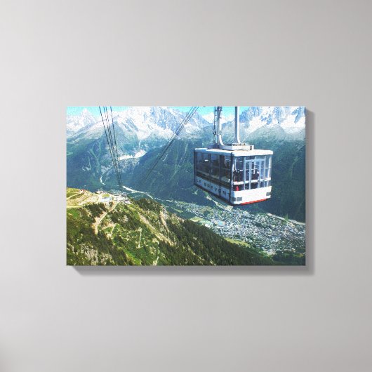 Kabelbaan boven Chamonix, Frankrijk Canvas Afdruk (Voorkant)