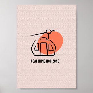 Kabelbaan Catching Horizons - Minimalistische Berg Poster