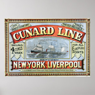  kabelbaan die New York naar Liverpool afstuurt Poster