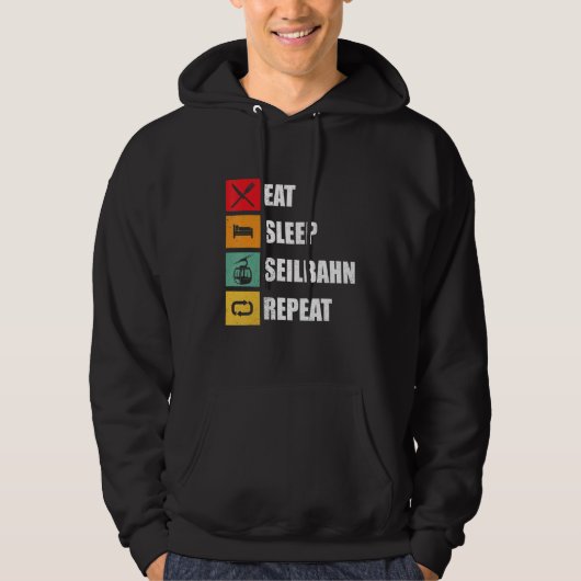 Kabelbaantrein Gondola Eat Sleep Hoodie (Voorkant)