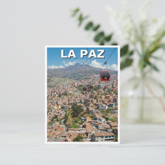 Kabelbanen in La Paz Bolivia Reizen Briefkaart (Staand voorkant)