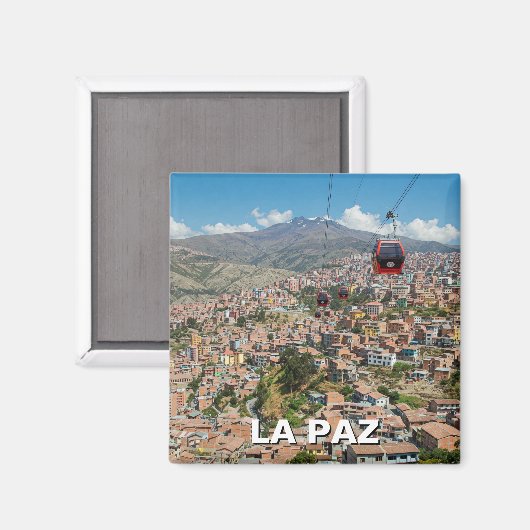 Kabelbanen in La Paz Bolivia Reizen Magneet (Voorkant / Achterkant)