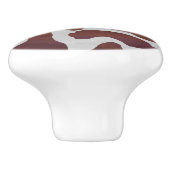 Kabelbruin en witafdrukken keramische knop (Zijkant)