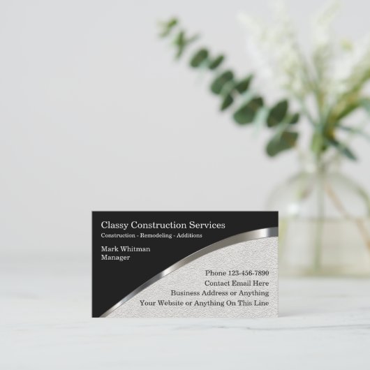 kabelconstructiemateriaal en stucco visitekaartje (Staand voorkant)