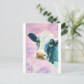 Kabelgezicht met groene ogen waterverf schilderij briefkaart (Staand voorkant)