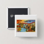 Kabeljauw 2 Massachusetts MA Old Travel Souvenir Vierkante Button 5,1 Cm (Voorkant /achterkant)