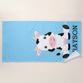 Kabeljauw Blue Polka Dot Personated Kinder Strandlaken (Voorkant)