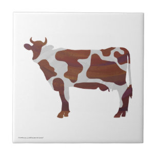 Kabeljauw Brown en White Silhouette Tegeltje