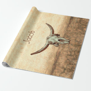 Kabeljauw Bruin Land Western Roeststijl Cadeaupapier
