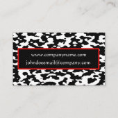 Kabeljauw Druk rode rand zwart-wit Visitekaartje (Achterkant)