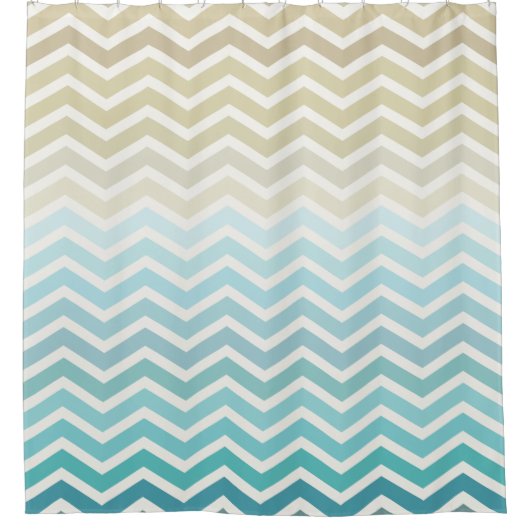 Kabeljauw- en zandgolven douchegordijn (Voorkant)