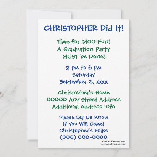 Kabeljauw - GraduPartij Kaart (Achterkant)