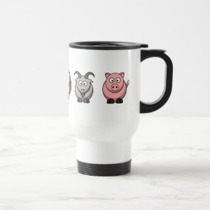 Kabeljauw Hippo Owl Goat Pig Reisbeker