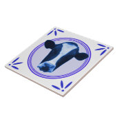 Kabeljauw Holland Delftware-Delft-Blue-look, bedru Tegeltje (Zijkant)