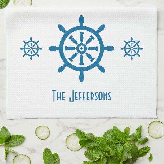 Kabeljauw, hoofdscheepskapitein, wiellijnen theedoek (Gevouwen)