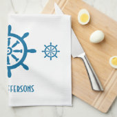 Kabeljauw, hoofdscheepskapitein, wiellijnen theedoek (Quarter Fold)