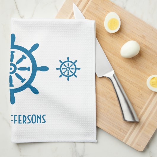 Kabeljauw, hoofdscheepskapitein, wiellijnen theedoek (Quarter Fold)