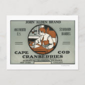Kabeljauw John Alden Brand Cranberry Label Briefkaart (Voorkant)