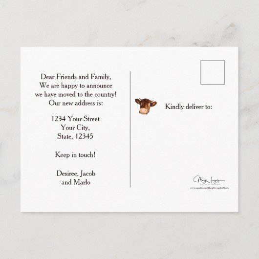 Kabeljauw Land Rustic Barn Funny Boerderij Moving Uitnodiging Briefkaart (Achterkant)