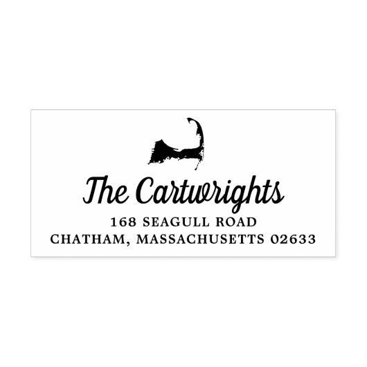 Kabeljauw | Massachusetts Wedding Zelfinktende Stempel (Design)