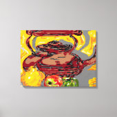 Kabeljauw met fruit canvas afdruk (Voorkant)