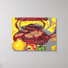 Kabeljauw met fruit canvas afdruk