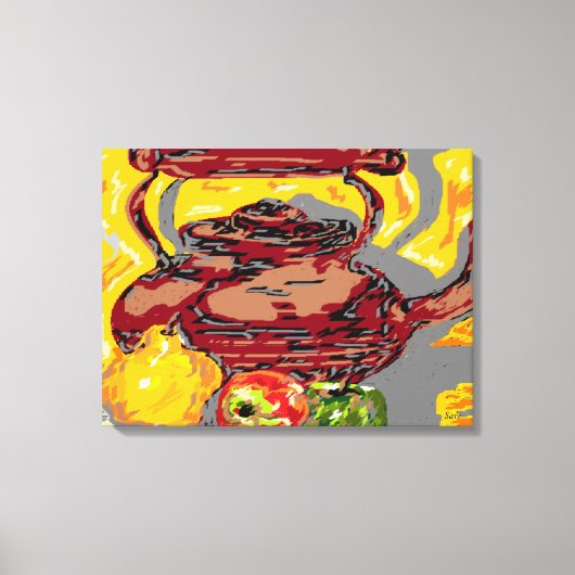 Kabeljauw met fruit canvas afdruk (Voorkant)