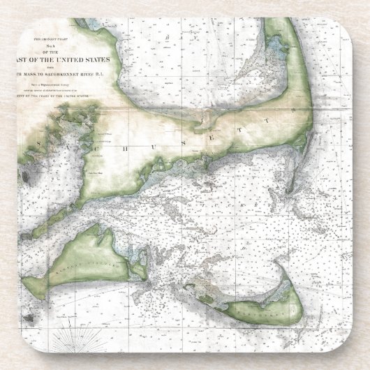 Kabeljauw, Nantucket, Martha's wijngaard Bier Onderzetter (Voorkant)