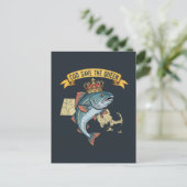 Kabeljauw redt de koningin briefkaart (Staand voorkant)